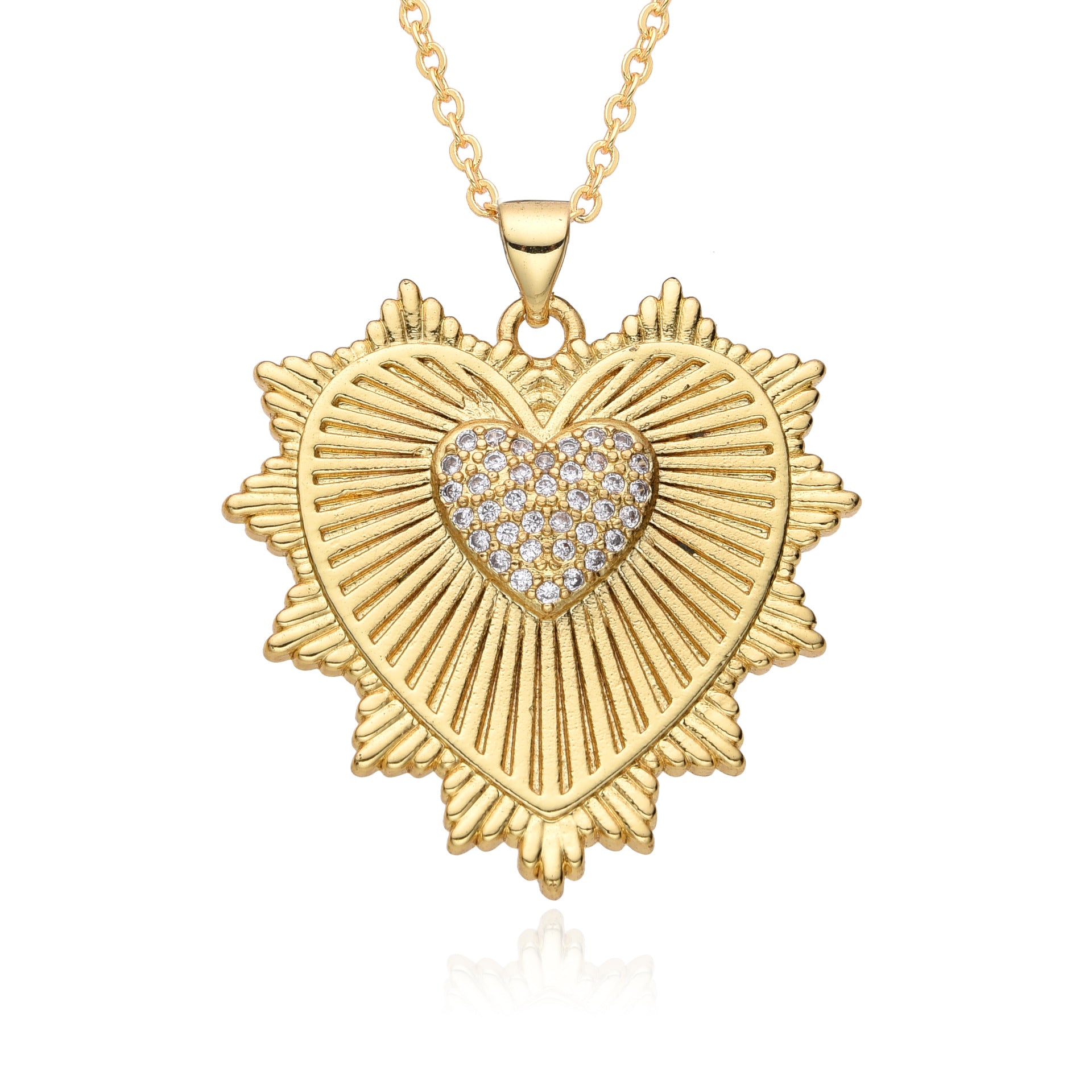 Wholesale  plated 18K gold  cute love pendant  full diamond necklace