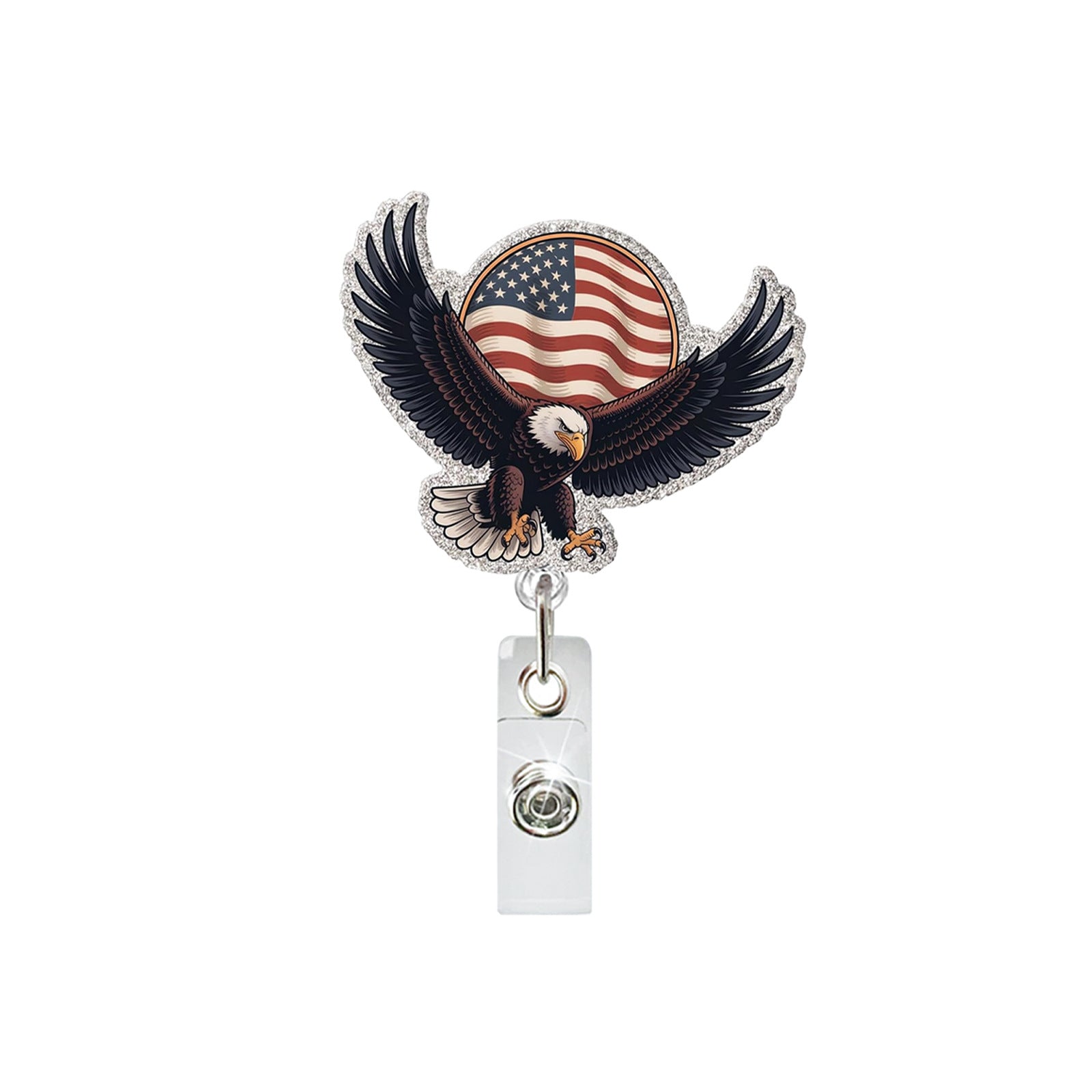 Wholesale ABS Retractable Badge Reel US 250th Anniversary Patriotic Theme Office ID Card Holder
