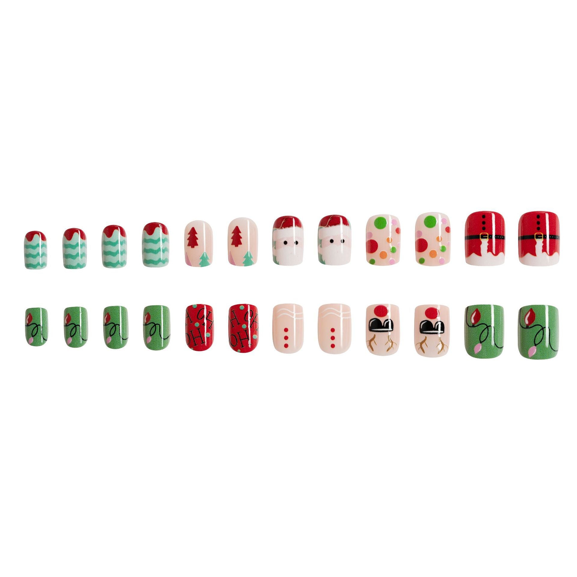 Wholesale 24 Pieces/box Christmas Press-on Nails Kits Nail Stickers ACC-NS-GuaiXL096