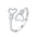 Wholesale s925 Sterling Silver Double Heart Ring