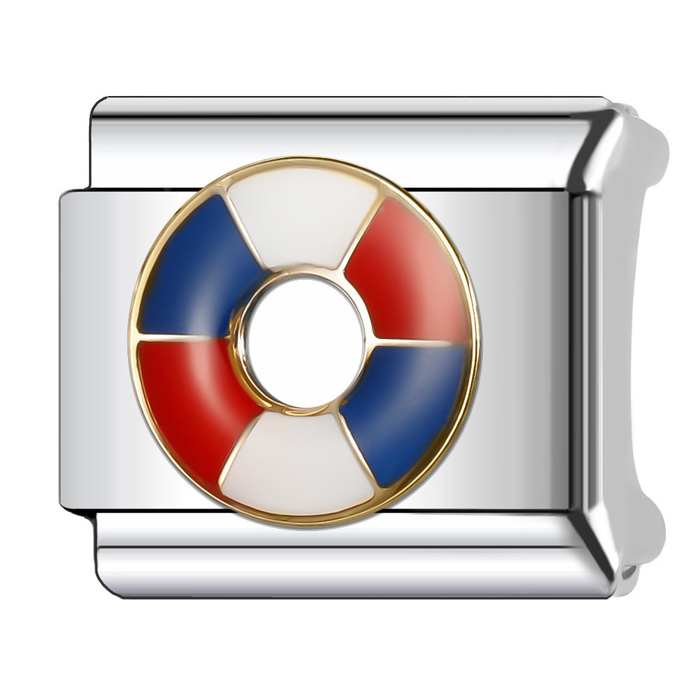 Wholesale Italian Charm Bracelet 9mm DIY Splicing Creative Pattern Stainless Steel Composable Bracelet