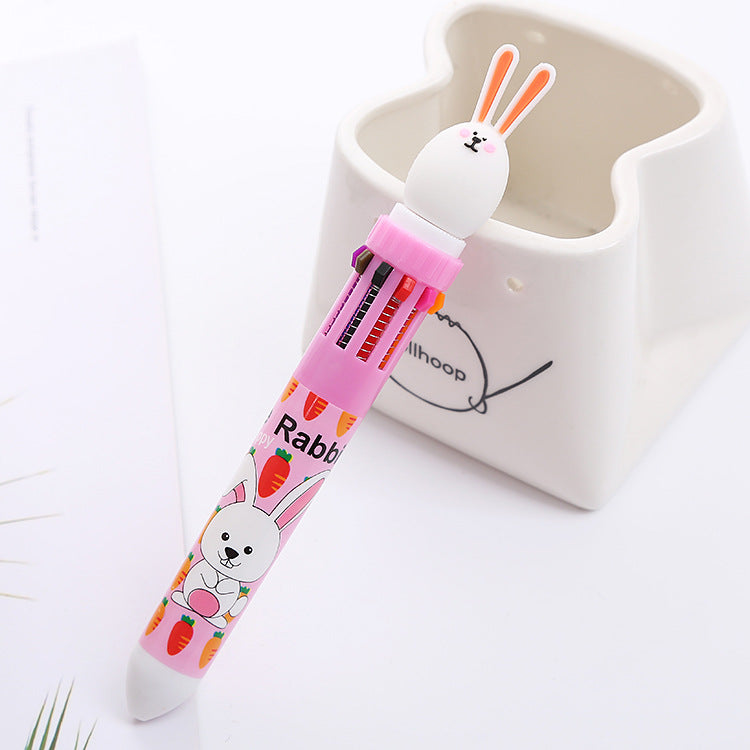 Wholesale ten color round press plastic ballpoint pens ACC-PN-Liuj011