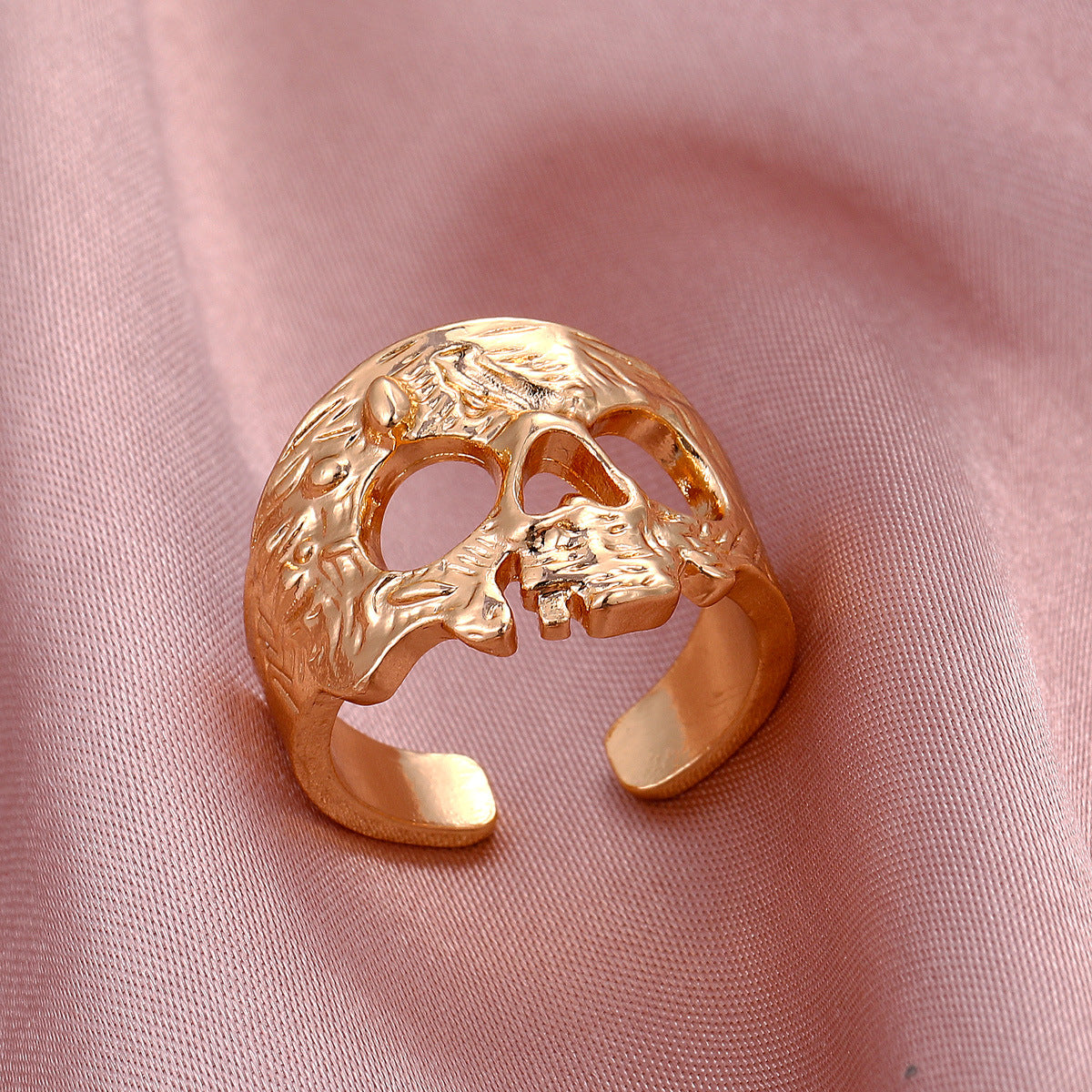 Wholesale Gothic Skull Ring Punk Exaggerated Alloy Open Ring