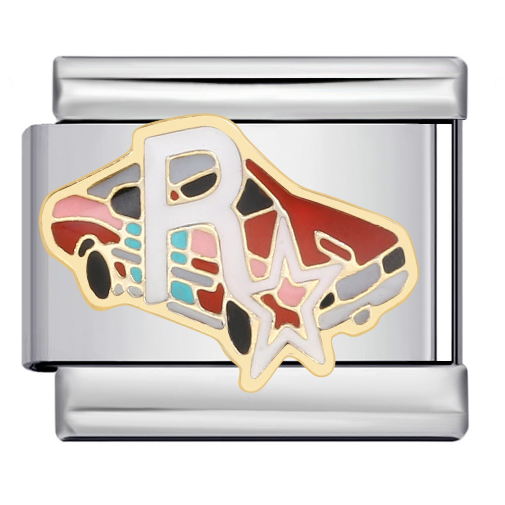 Wholesale Italian Charm Bracelet 9mm DIY Splicing Removable Fire Engine Series Stainless Steel Composable Bracelet