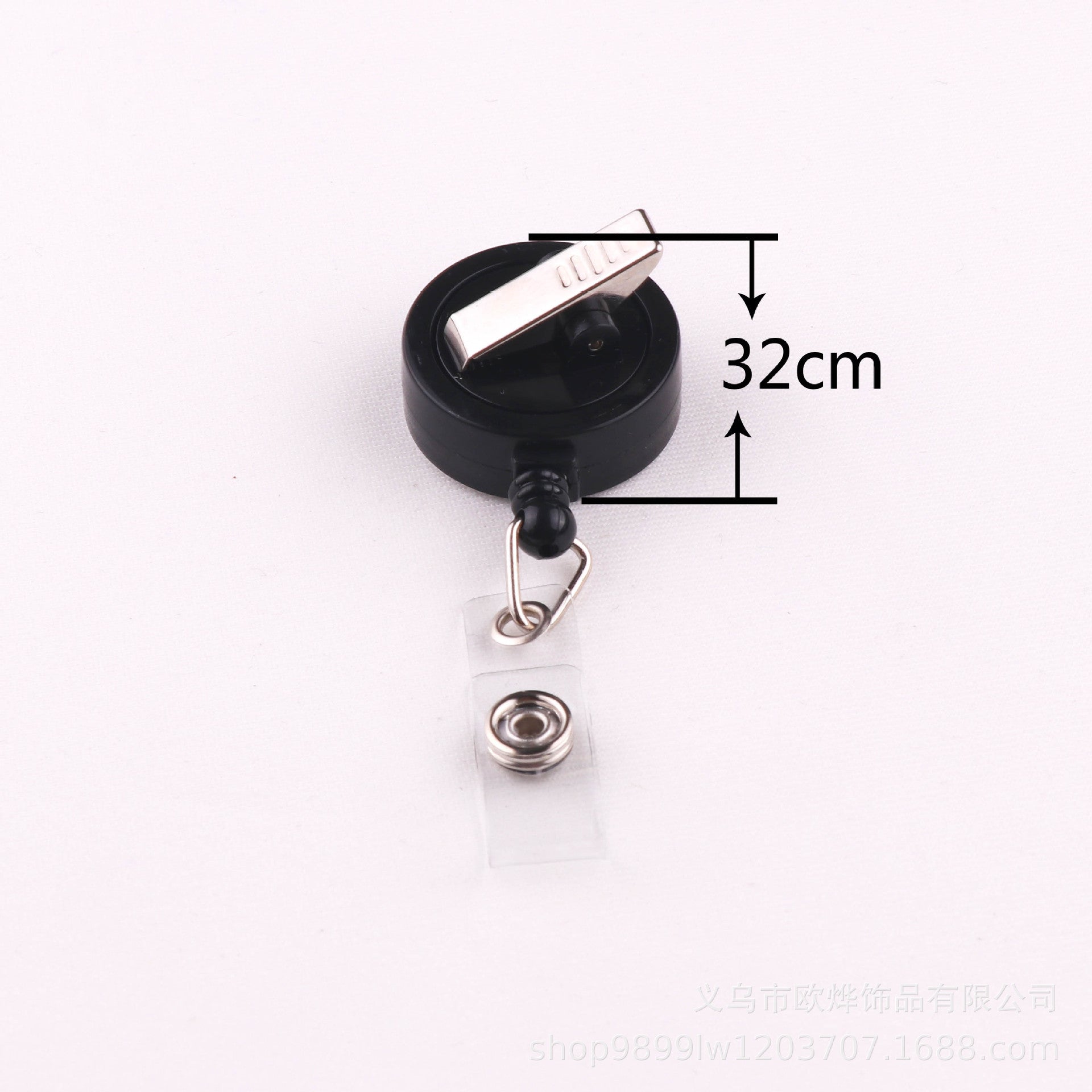 Wholesale 10pcs Glossy strap retractable metal back clip keychain