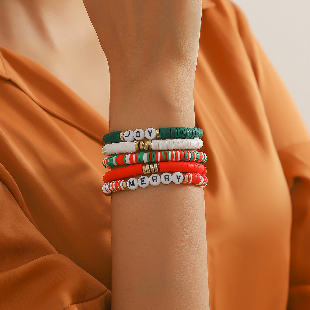 Wholesale Christmas Multi-style Jewelry All-match Letter Soft Ceramic Fold Wear Bracelet