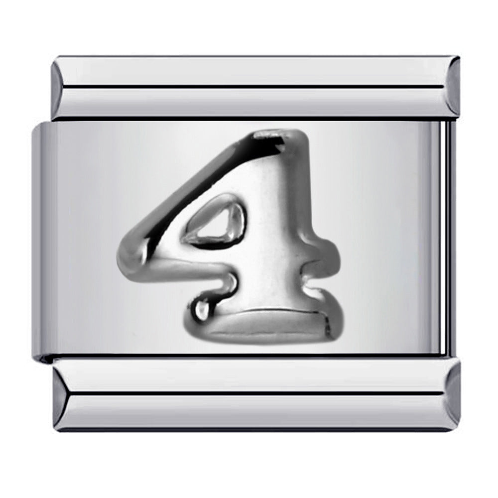 Wholesale Italian Charm Bracelet 9mm DIY Splicing Removable Arabic Numerals Stainless Steel Composable Bracelet