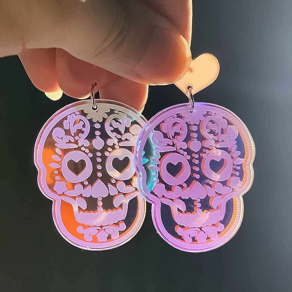 Wholesale  Colorful Skull Ghost Face Horror Ghost Undead Acrylic  Earrings