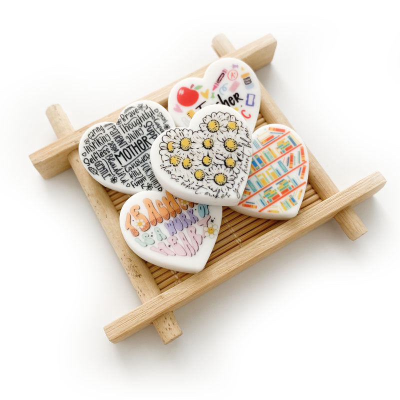 Wholesale of 10PCS Teacher Couple Love Printed Silicone Beads ACC-BDS-WDX001