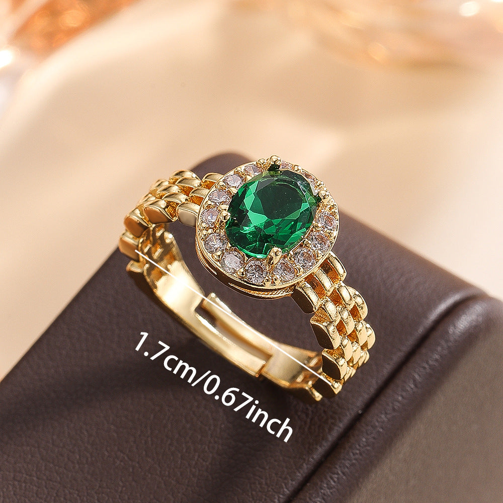 Wholesale Gold Tone Copper Zircon Open Ring Everyday Chic Women S Jewelry Gift