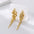 Wholesale Light Luxury Copper Plated Real Gold Silver Needle Earrings