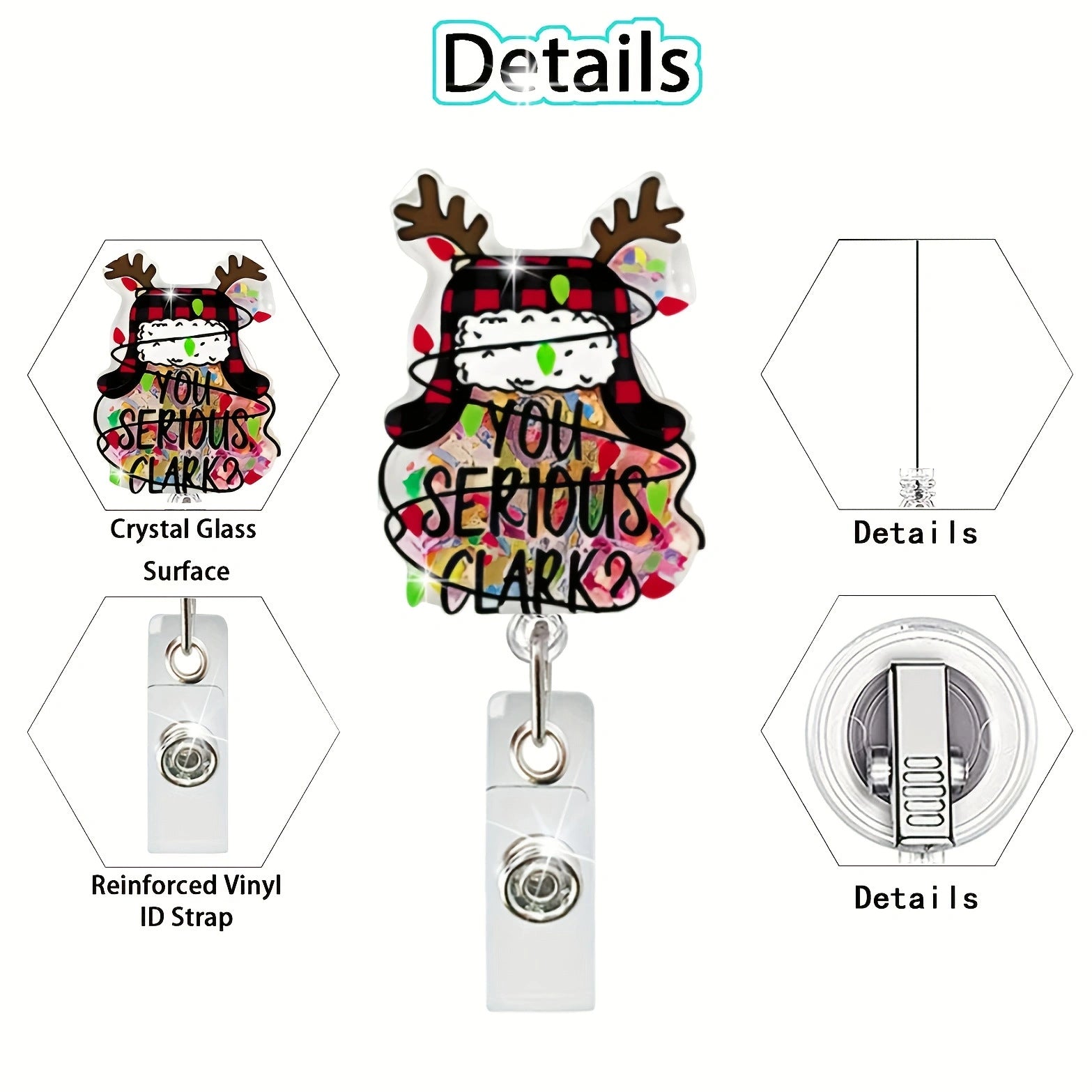 Wholesale  Christmas Quicksand Acrylic  Tree Hat Badge Reels