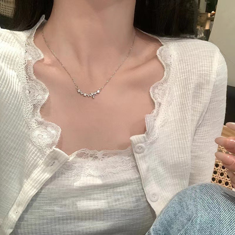 Wholesale Light luxury Pearl titanium steel necklace