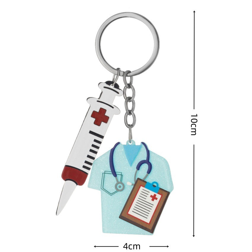 Wholesale  Acrylic Nurses Suit Needle Keychain