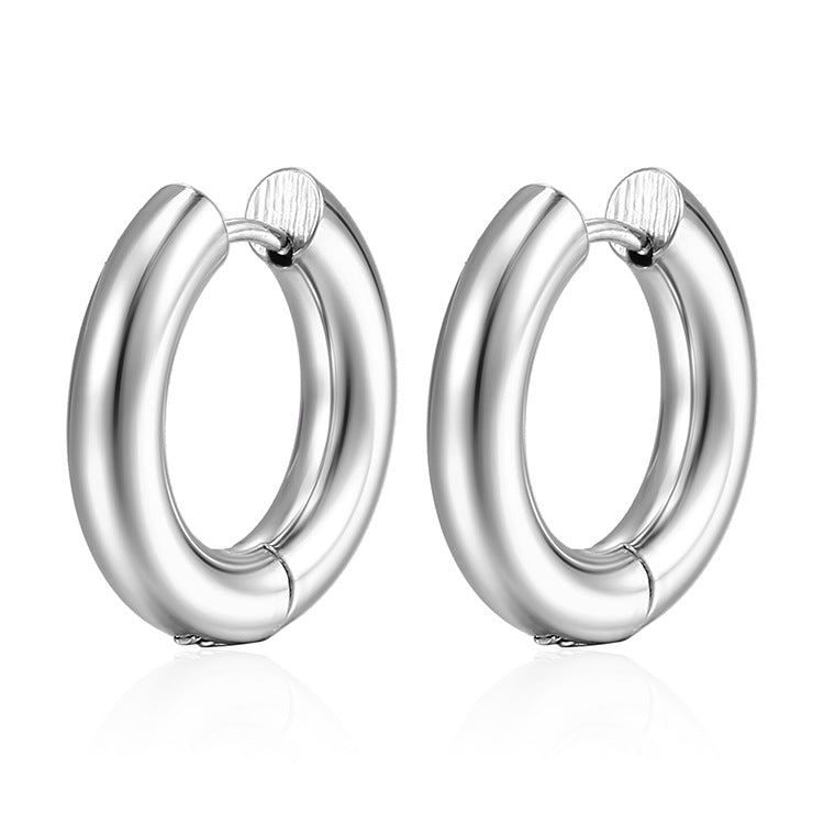 Wholesale Simple Circle Gold Plated Earrings Stainless Steel Earrings ACC-ES-MuShan003