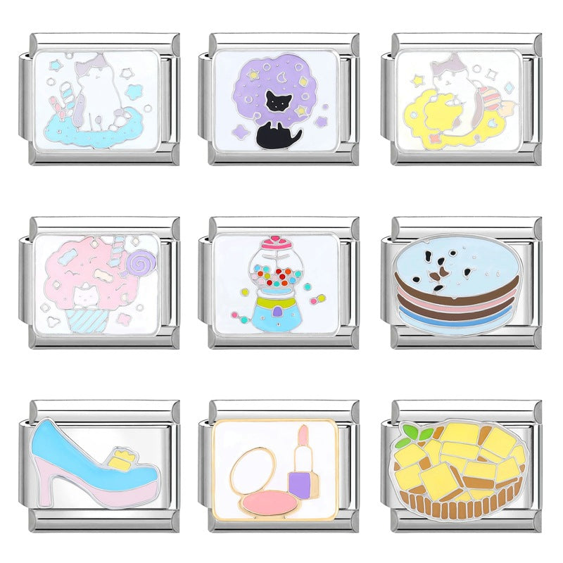 Großhandel italienisches Charmearmband 9mm DIY Spleißen süßer kreativer Anhänger Titanium Stahl komponierbares Armband