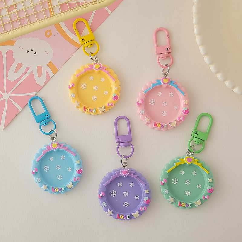 Wholesale Macaron Color Cartoon Luminous Photo Frame Keychain