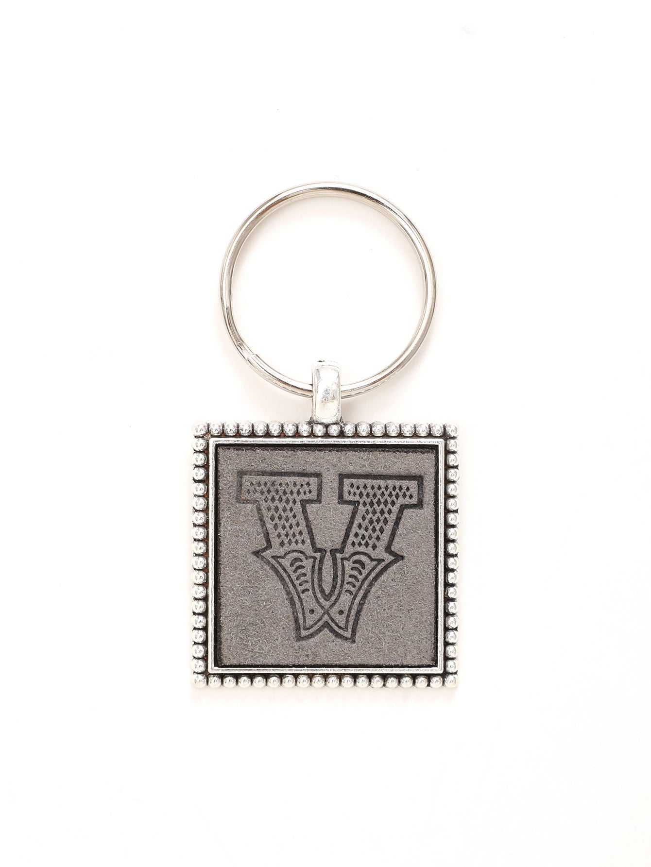 Wholesale 26 Letters Leather Embossed Keychain