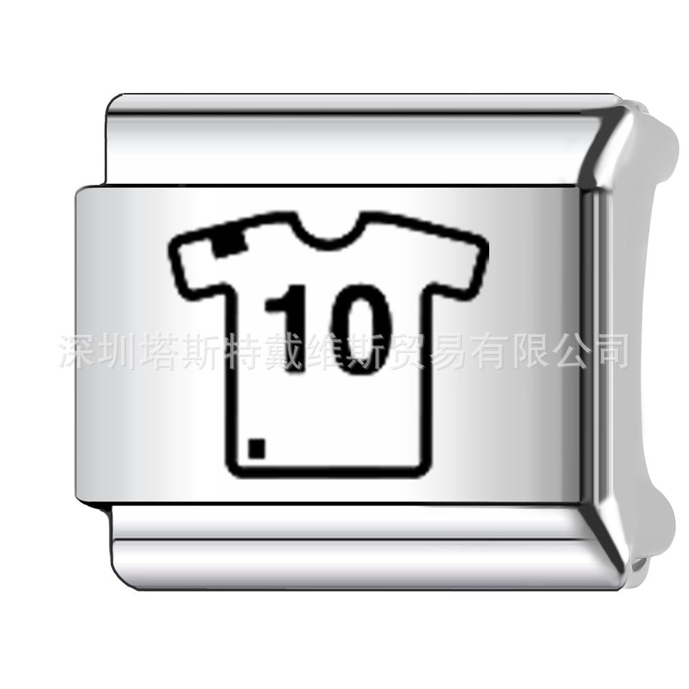 Wholesale 9mm Italian Charm Starter Bracelets DIY square Single Section Creative Stainless Steel Composable Bracelet