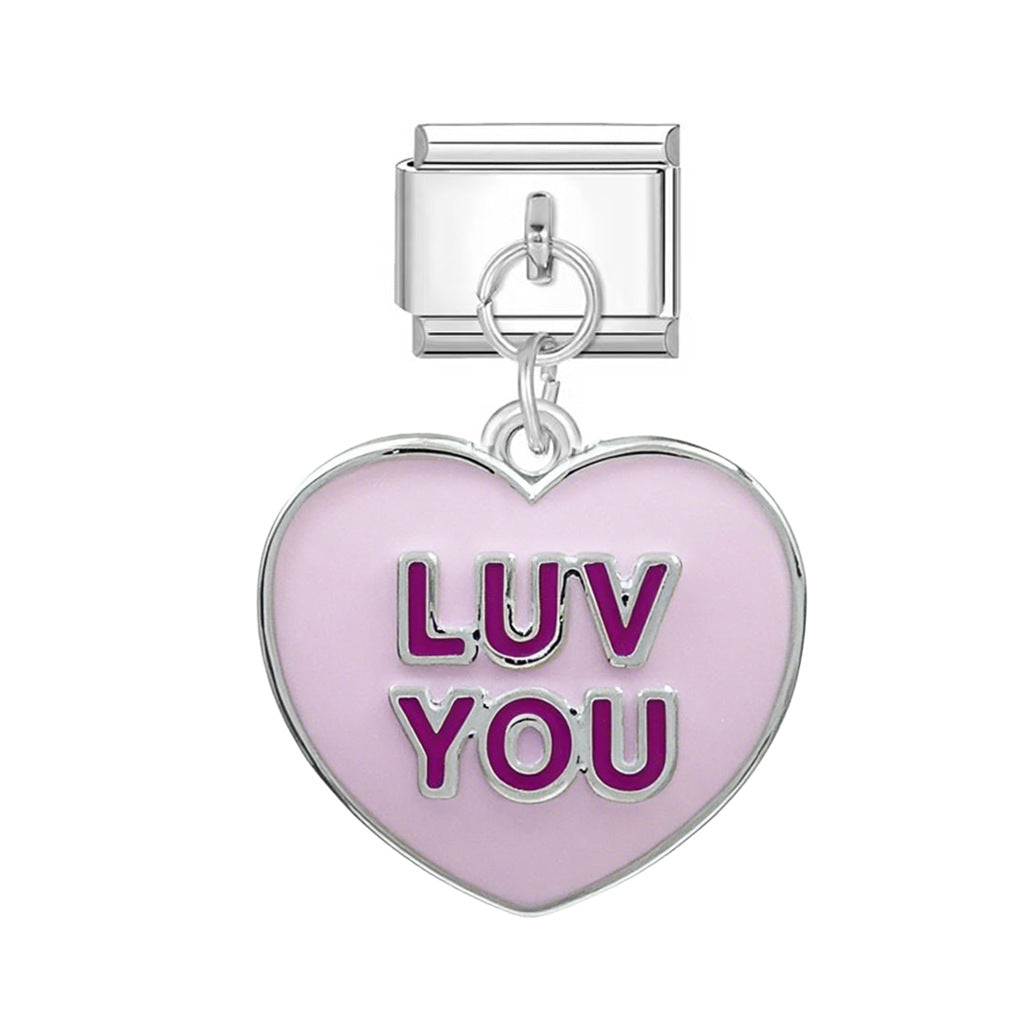 Wholesale  Italian Charm Bracelet 9mm DIY  Letter Heart  Creative Stainless Steel Composable Bracelet