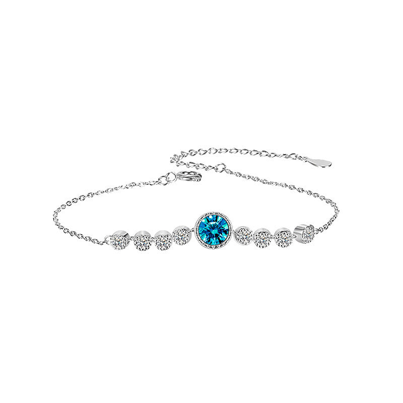 Wholesale New Heart of the Sea Bracelet Women' s Fashion All-match Swarovski Crystal Bracelet Student Girlfriend Jewelry Lover Gift
