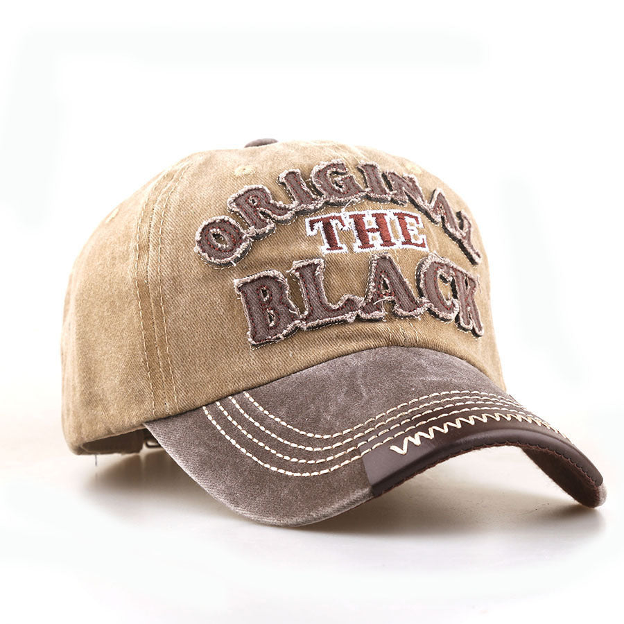 Wholesale Embroidered Black Washed Cotton Baseball Cap