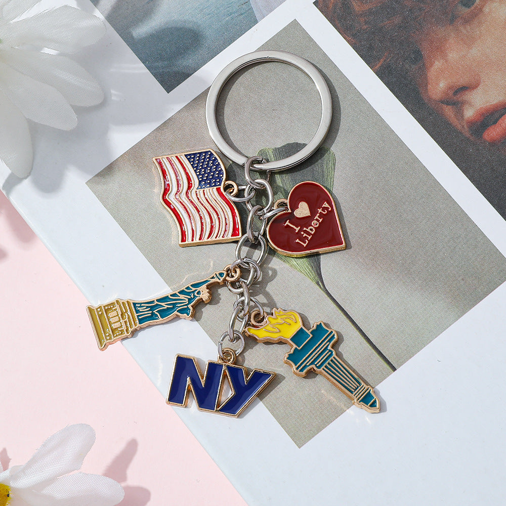 Wholesale Independence Day Commemorative Oil Drop Keychain