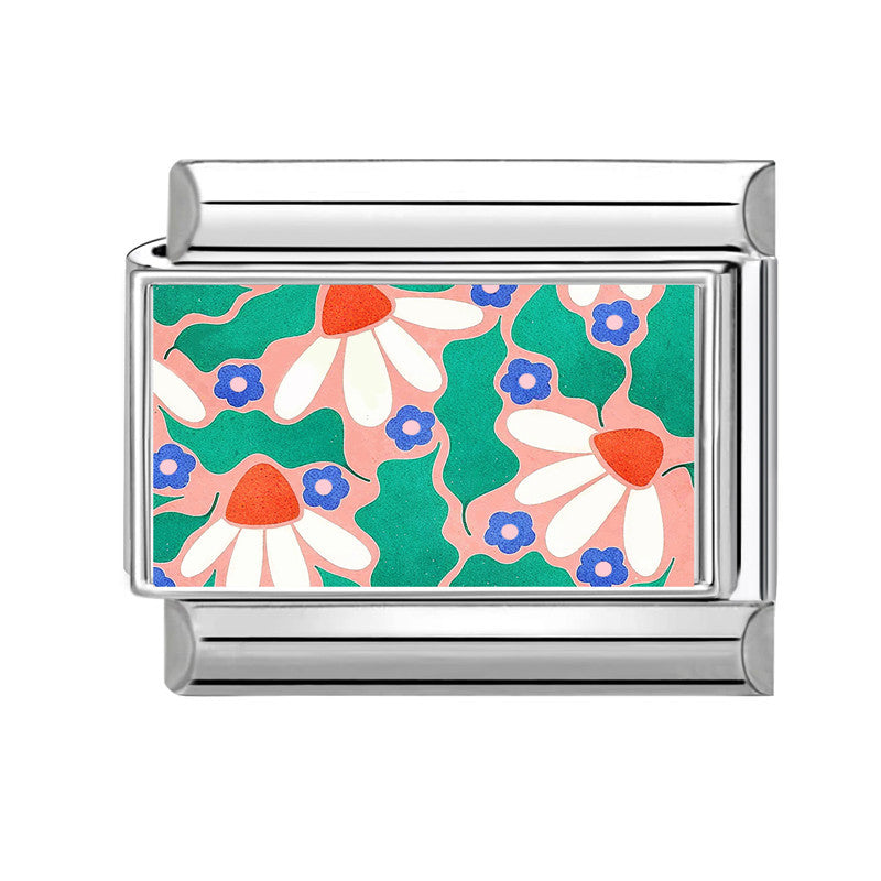 Wholesale 9mm Italian Charm Starter Bracelets DIY Flower Series Stainless Steel Composable Bracelet