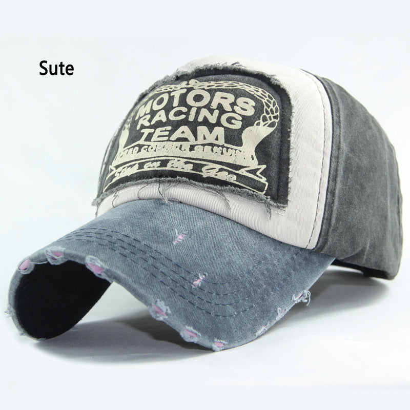Wholesale Black Washed Cotton Patchwork Baseball Cap Outdoor Sunshade Fashion Accessory