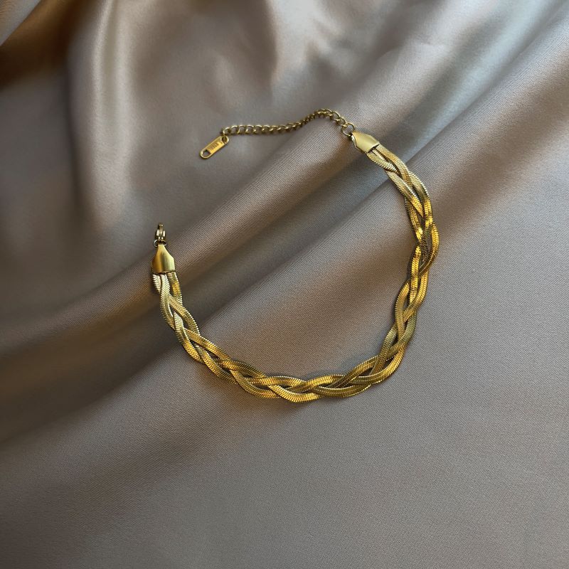 Wholesale Creative Braided Twist Snake Bone Chain Titanium Steel Bracelet