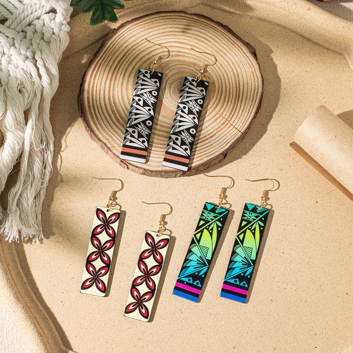 Wholesale square exaggerated earrings