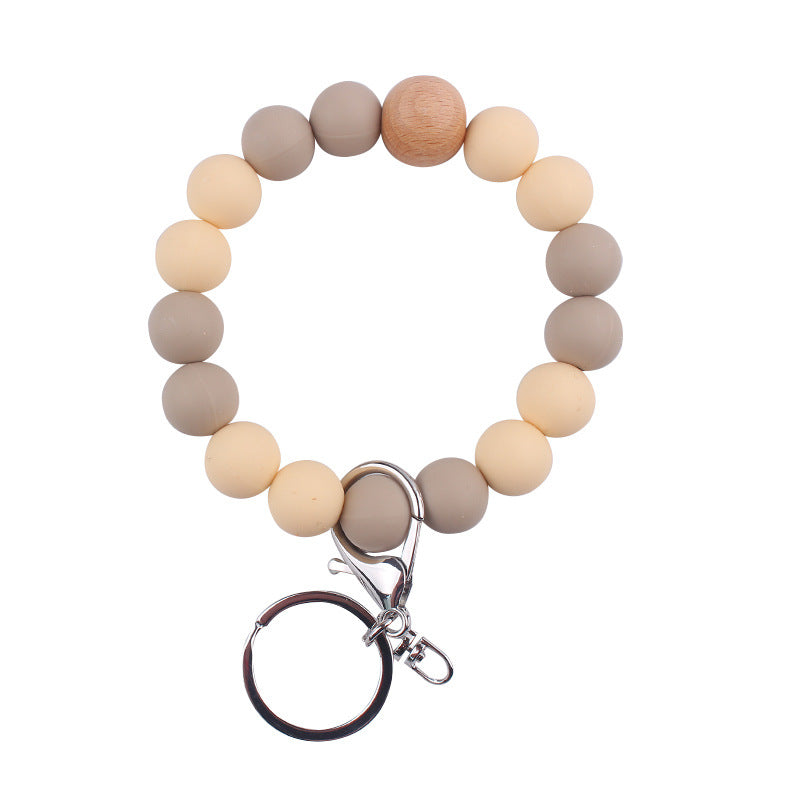 Wholesale Solid Color Silicone Beaded Wrist Keychain ACC-KC-GuangTian062