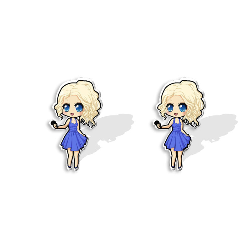 Wholesale Musician Cartoon Heat Shrinkable Resin Earrings ACCVIP-ES-XiangLian008