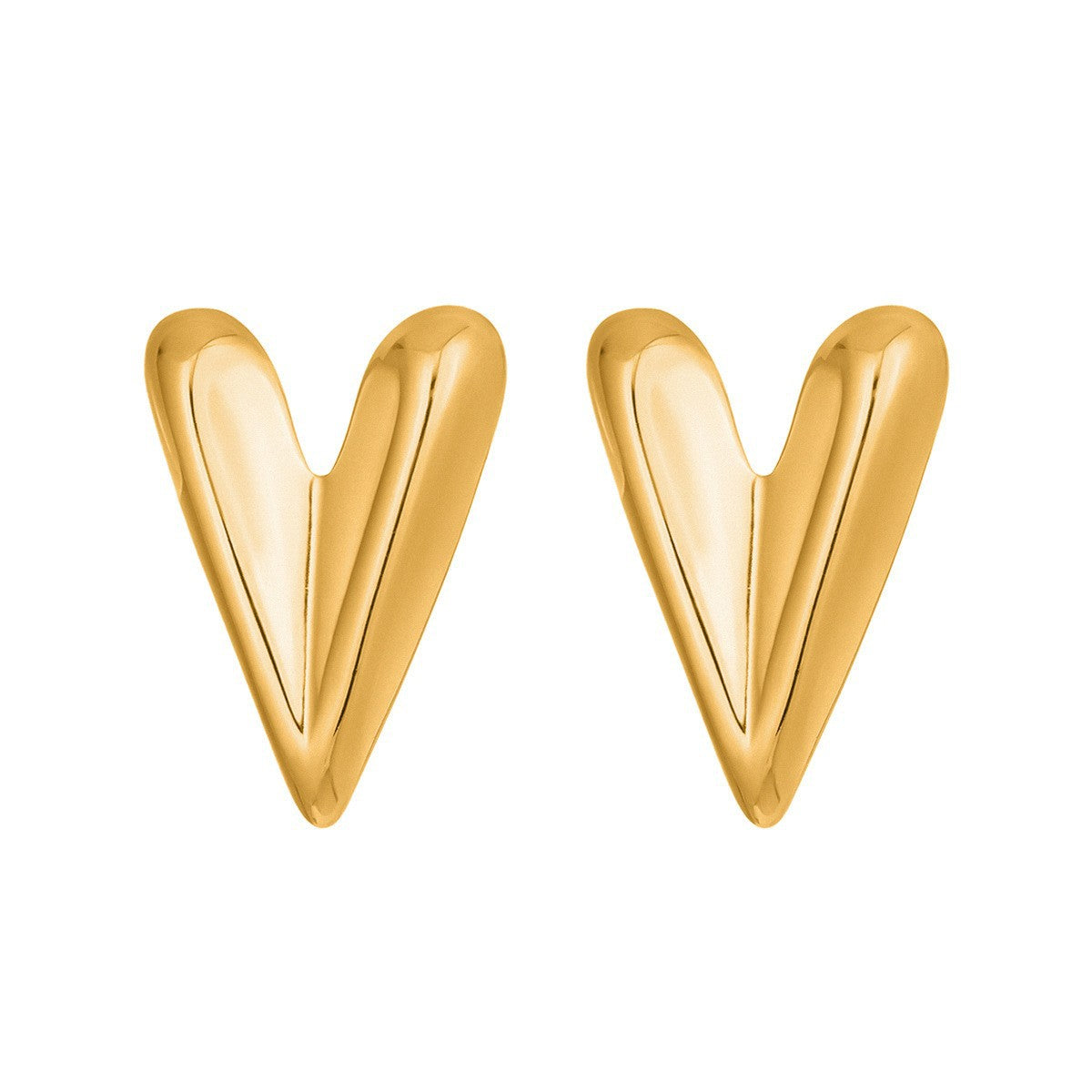 Wholesale Stylish Heart-Shaped Earrings Set PVD Stainless Steel 18K Gold Tone Fashion Accessory for Gift