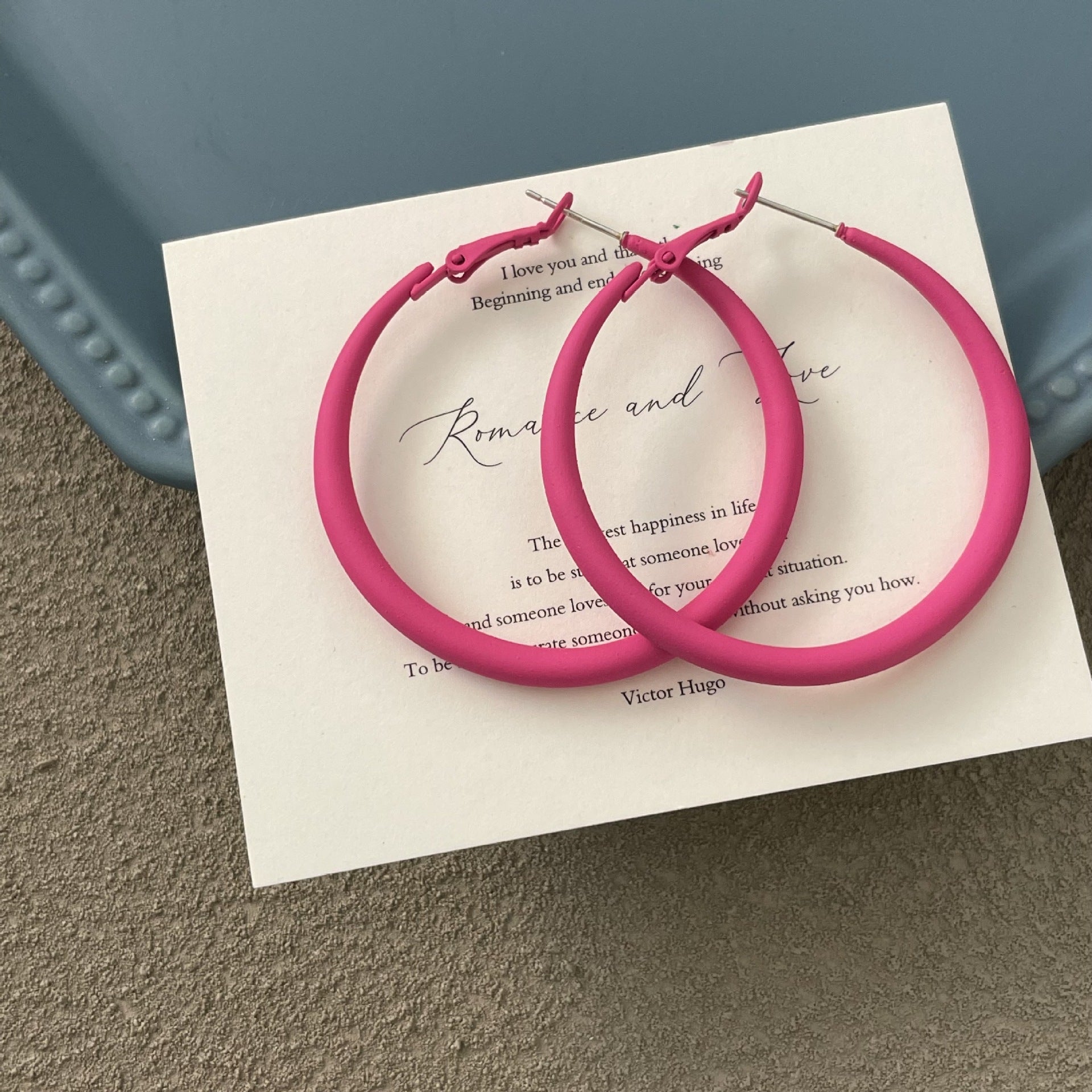 Wholesale Candy Color Geometric Square Circle C Shape Earrings