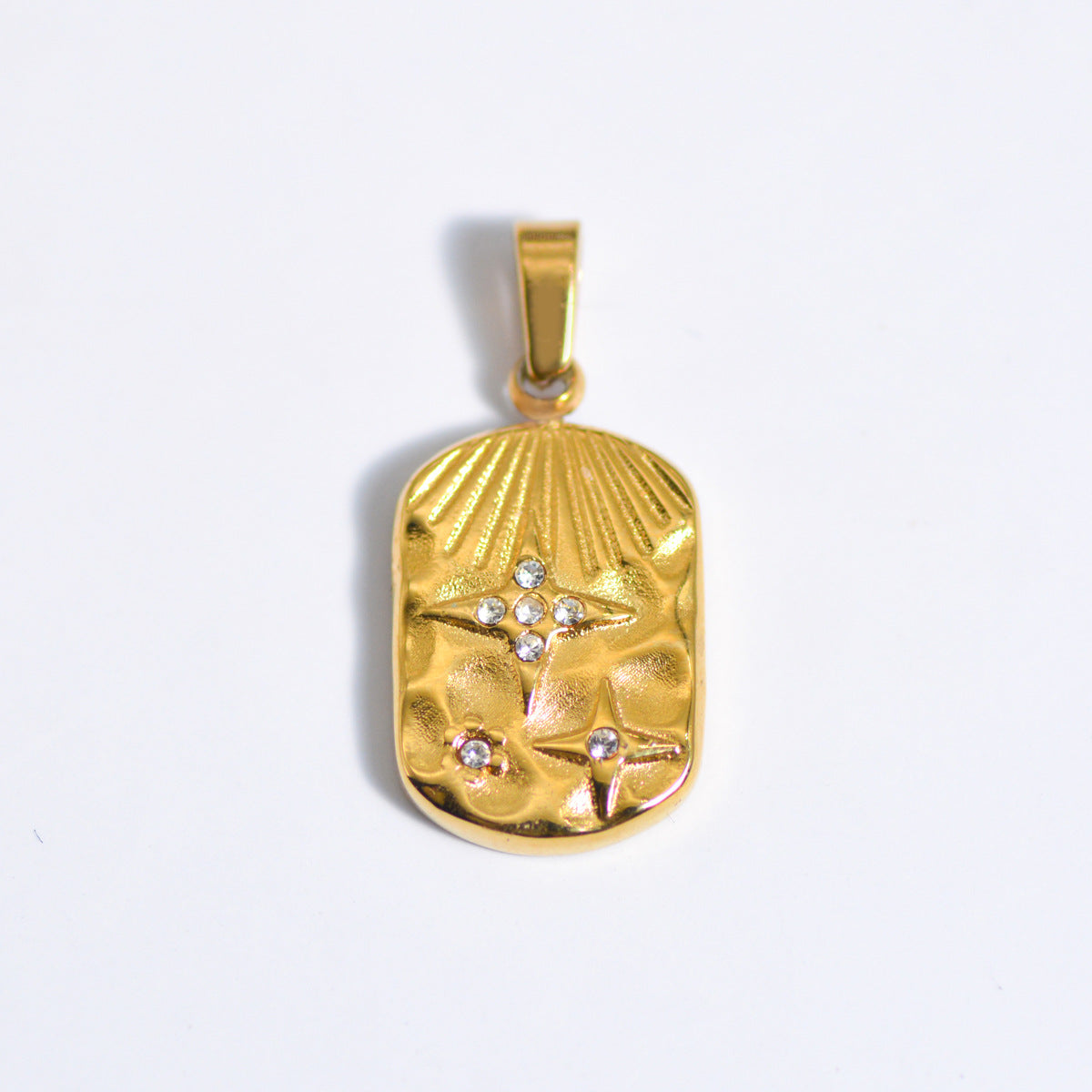 Wholesale Stylish Geometric Stainless Steel Necklace Pendant Natural Stone Drop DIY Jewelry Accessory For Layering And Gift
