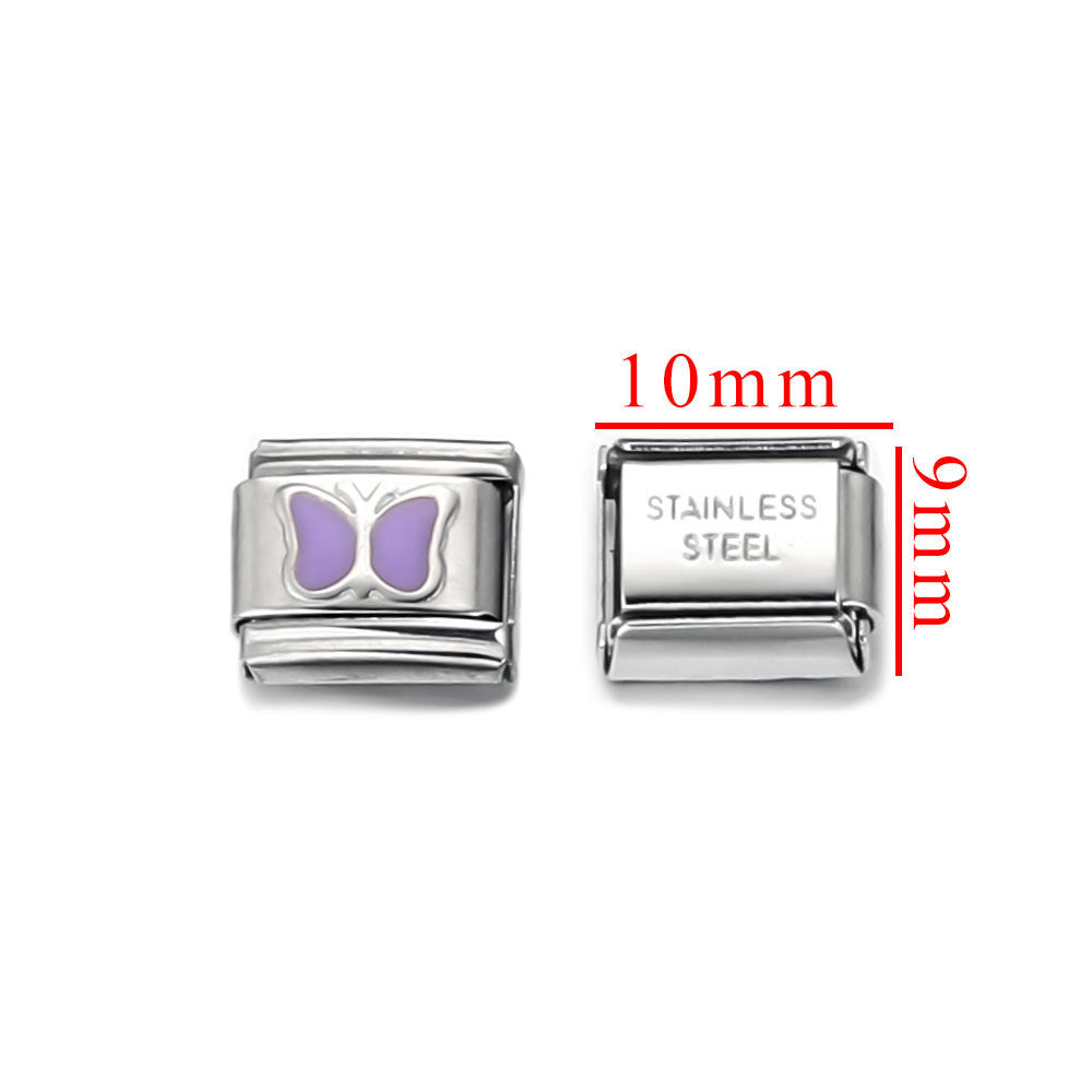 Wholesale 5pcs Italian Charm Bracelet 9mm DIY Splicing Cute Creative Stainless Steel Composable Bracelet