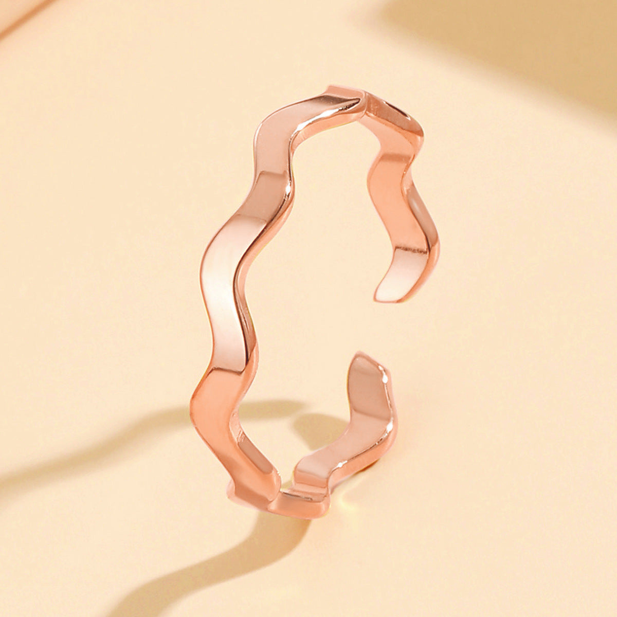 Wholesale Stainless steel wave plain open ring