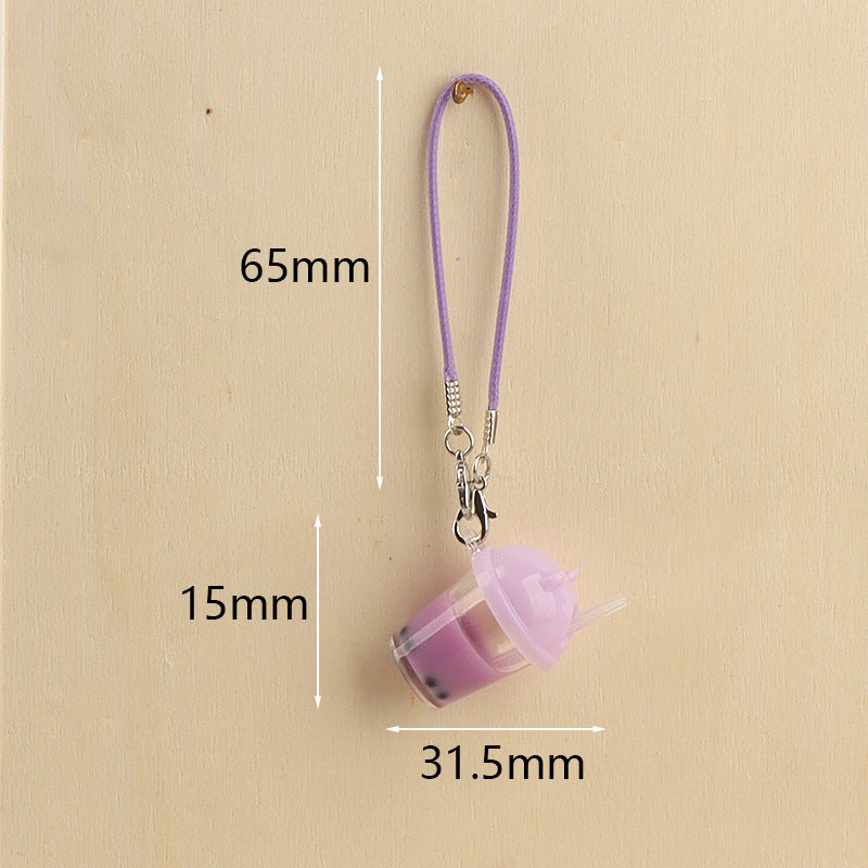 Wholesale pearl milk tea cup cat ear  keychain