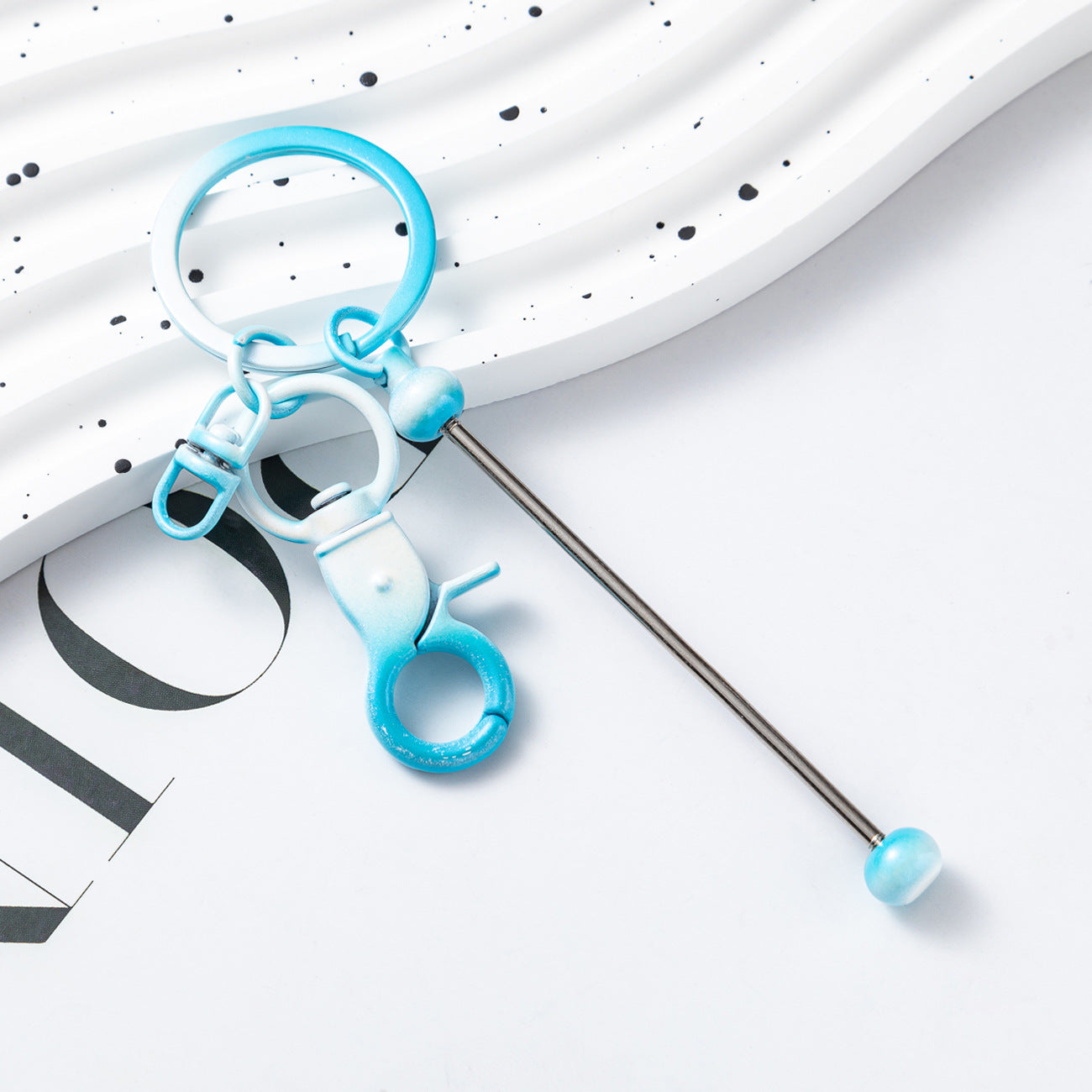 Wholesale Beadable Keychains Gradient Color DIY Beaded Keychains ACC-KC-HuaH009