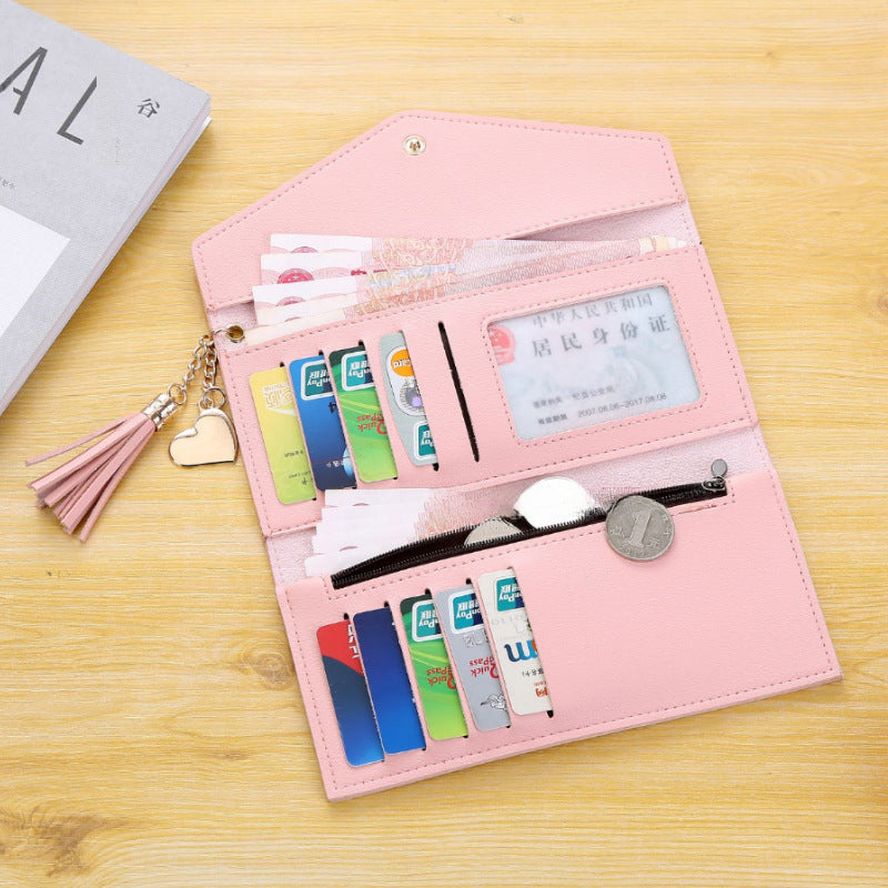 Wholesale  Long Tassel Campus Pendant Fashion Wallet