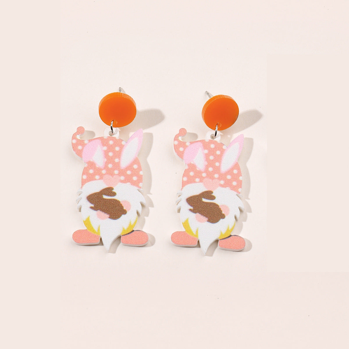Wholesale Acrylic Cartoon Print Easter Bunny Egg Carrot Earrings
