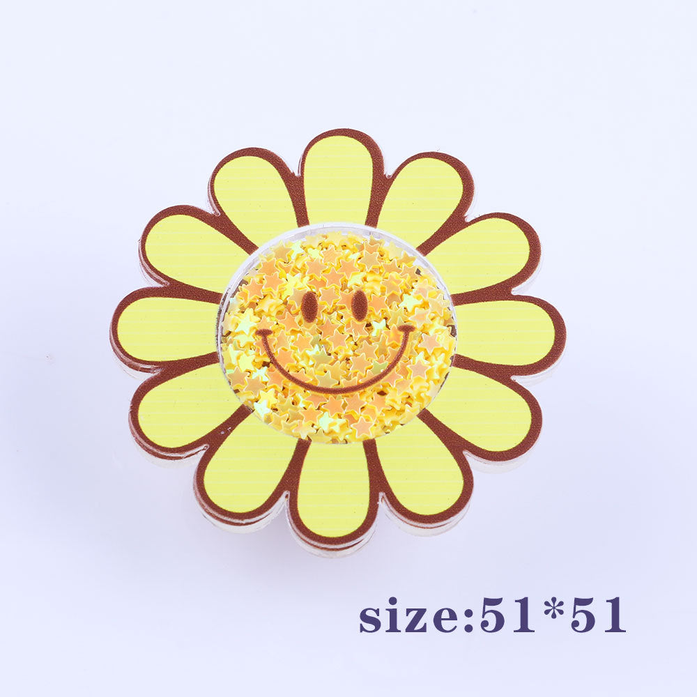 Wholesale 10pcs DIY Flatback Cartoon Acrylic Flatback Badge Reels Retractable Keychain DIY Accessories