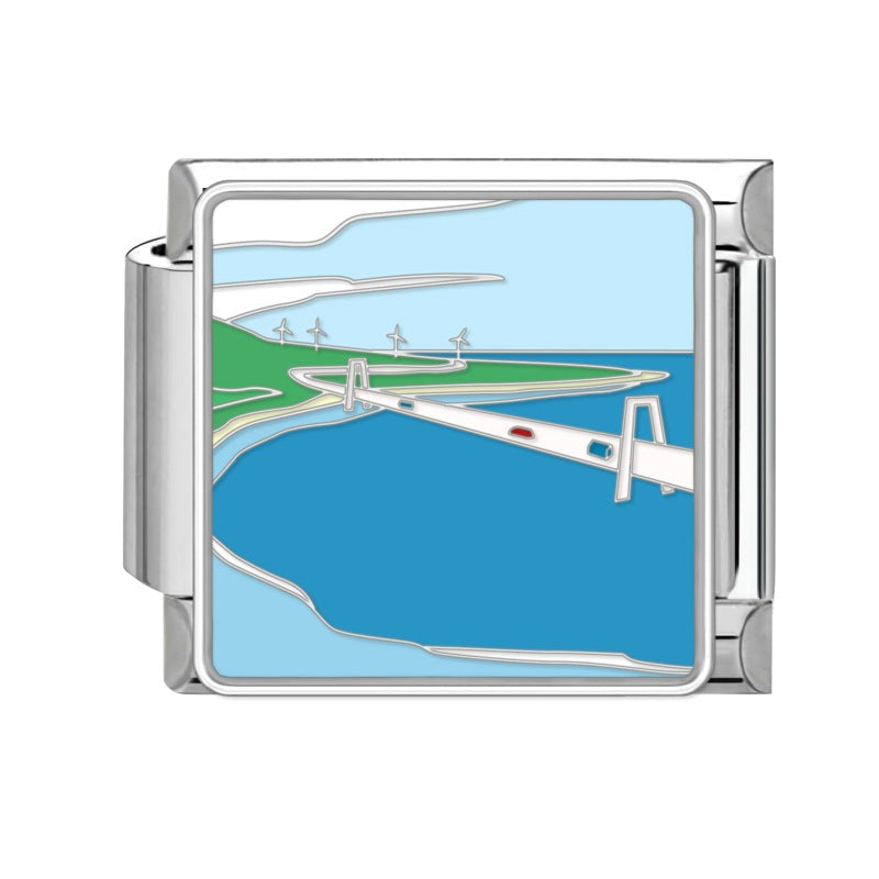 Wholesale 9mm Italian Charm Starter Bracelets DIY square Single Section Creative Stainless Steel Composable Bracelet