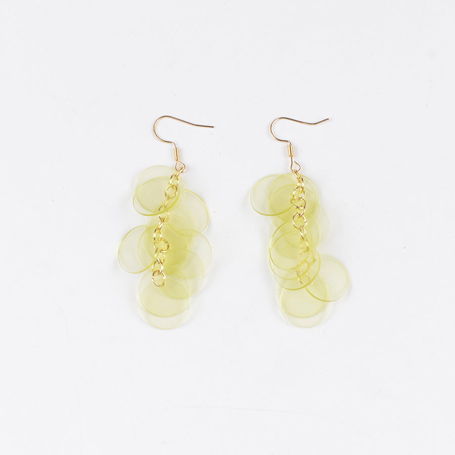 Wholesale  seaside holiday style transparent color round tassel earrings