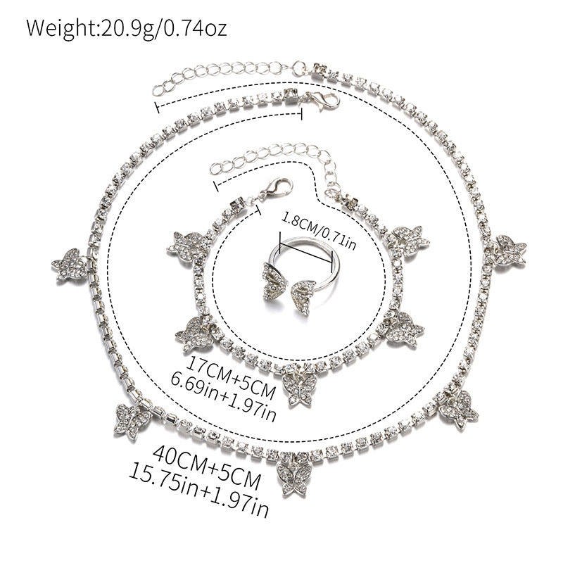 Wholesale  butterfly ring ladies all-match diamond opening ring