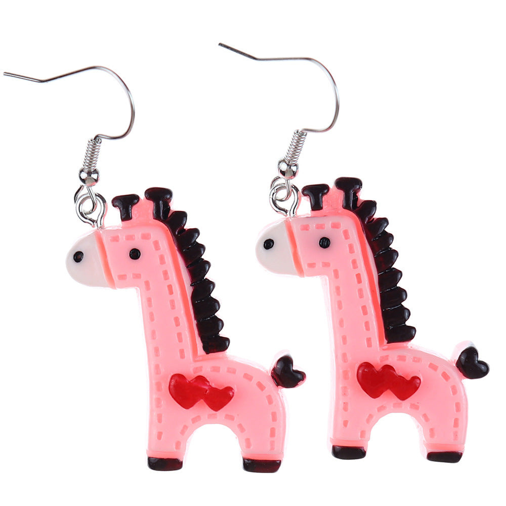 Wholesale fun cute cartoon animal pony earrings