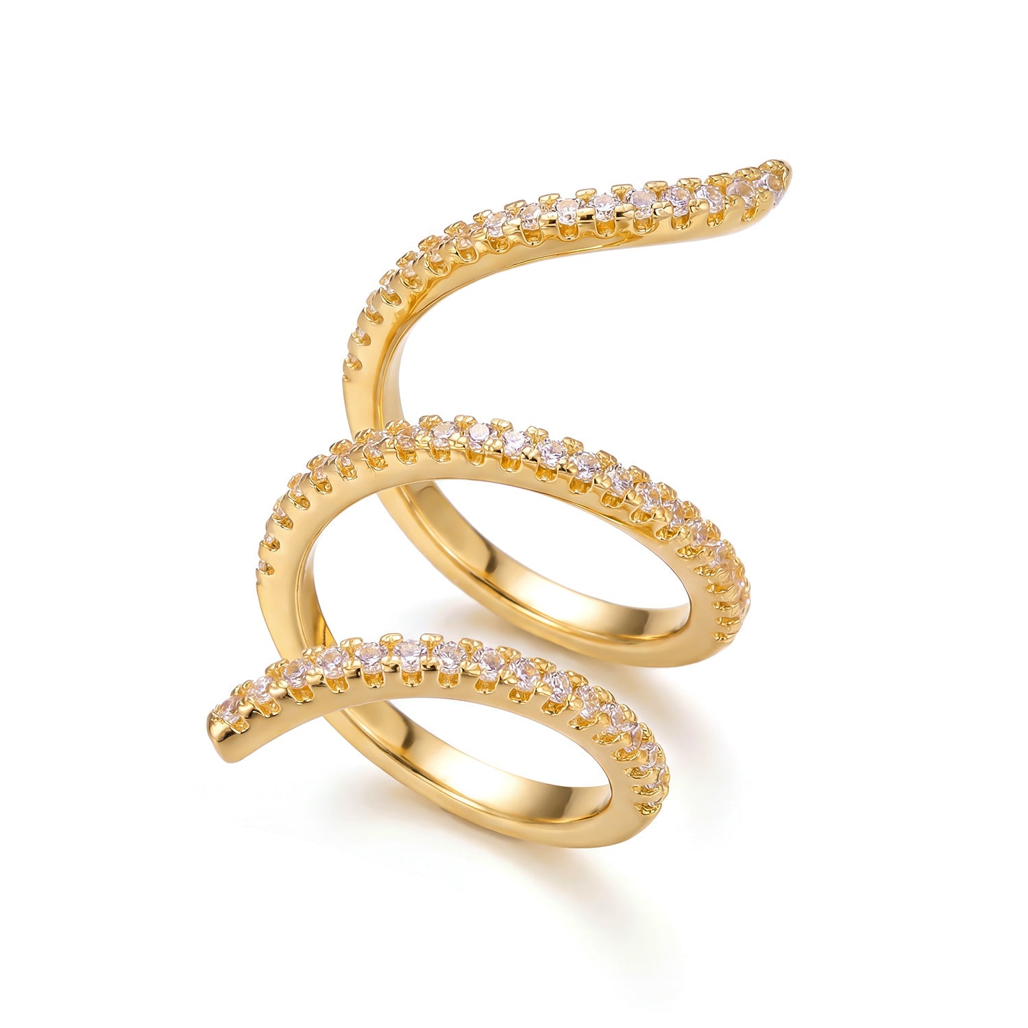 Wholesale Three In One Heart Shaped Copper Zircon Ring Trendy Everyday Jewelry Accessory