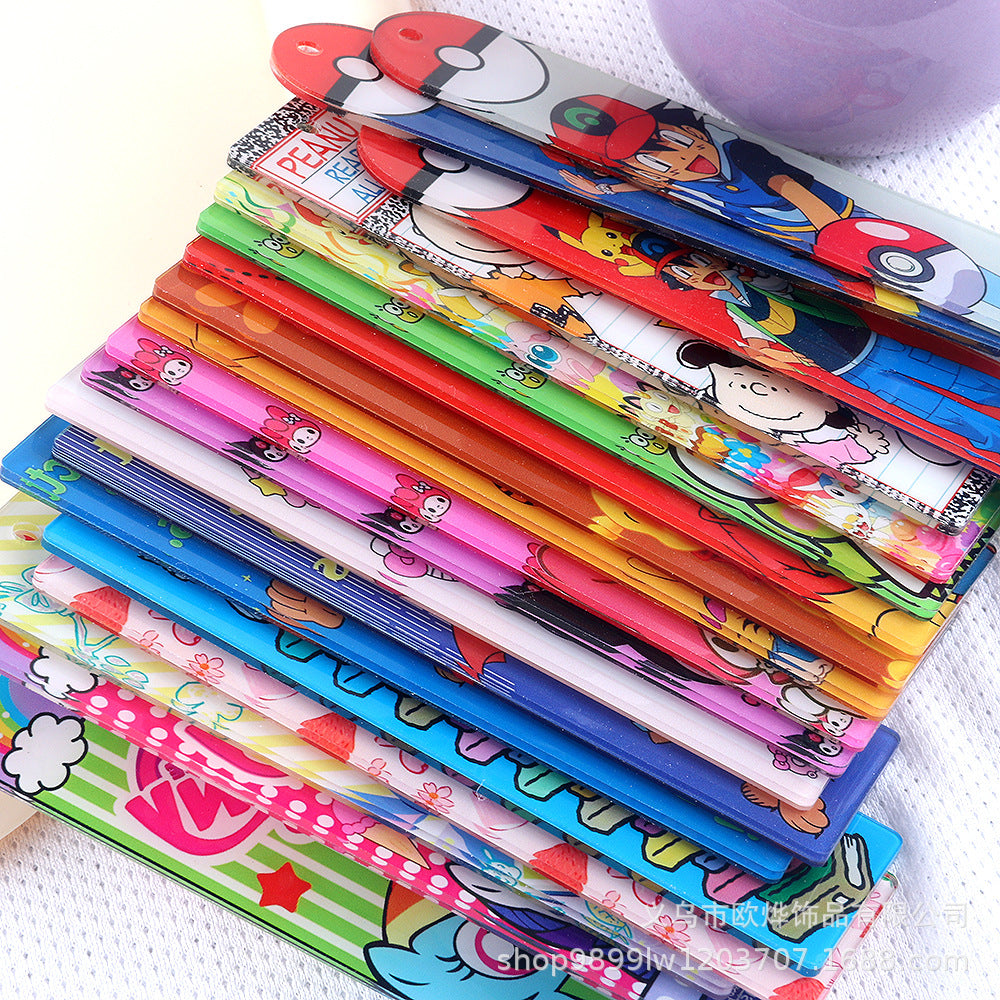 Wholesale 10pcs Cartoon Acrylic Double-sided Bookmark