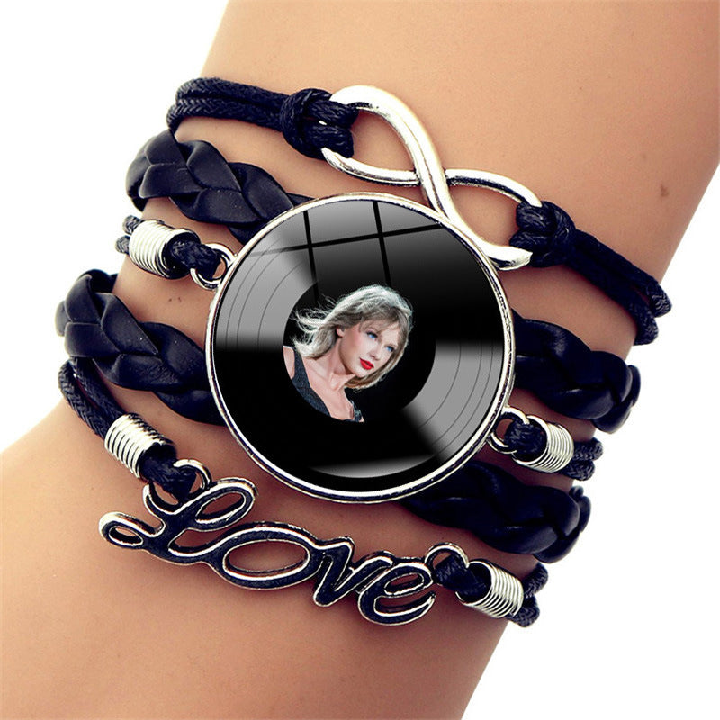 Wholesale Celebrity Style Vinyl Record Leather Bracelet ACC-BT-JiaYun006